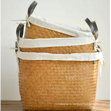 (BC-ST1075) Good Quality Pure Manual Natural Straw Laundry Basket